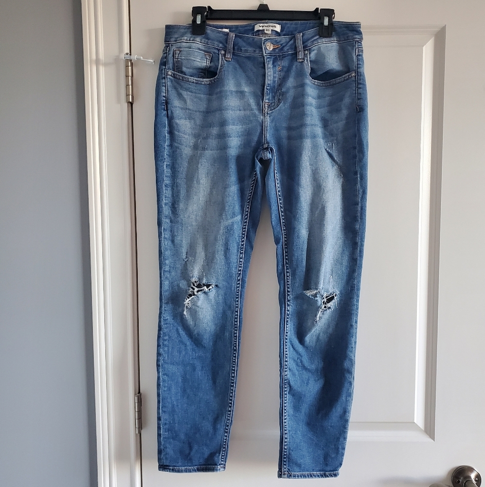 Vigoss Distressed Blue Denim Jeans, Women's Size 30